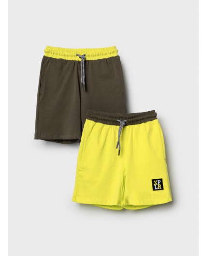 Шорты трикотажные для мальчиков, 2 шт в комплекте dark green, light green