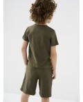 Комплект трикотажный для мальчиков: фуфайка (футболка), шорты white, light green, dark green