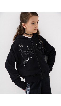 Толстовка трикотажная для девочек черный