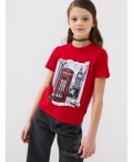 Фуфайка трикотажная для девочек (футболка) white, red, black
