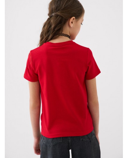 Фуфайка трикотажная для девочек (футболка) white, red, black