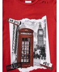 Фуфайка трикотажная для девочек (футболка) white, red, black