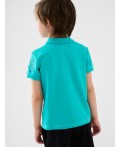 Джемпер трикотажный с воротником поло для мальчиков white, turquoise