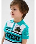 Джемпер трикотажный с воротником поло для мальчиков white, turquoise