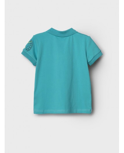 Джемпер трикотажный с воротником поло для мальчиков white, turquoise