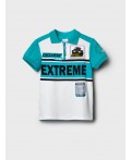 Джемпер трикотажный с воротником поло для мальчиков white, turquoise
