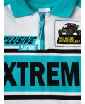 Джемпер трикотажный с воротником поло для мальчиков white, turquoise