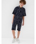 Комплект трикотажный для мальчиков: джемпер с воротником поло, шорты dark blue, white