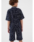 Комплект трикотажный для мальчиков: джемпер с воротником поло, шорты dark blue, white