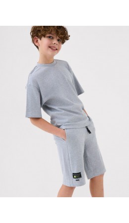 Комплект трикотажный для мальчиков: фуфайка (футболка), шорты grey