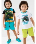 Шорты трикотажные для мальчиков, 2 шт в комплекте turquoise, light green