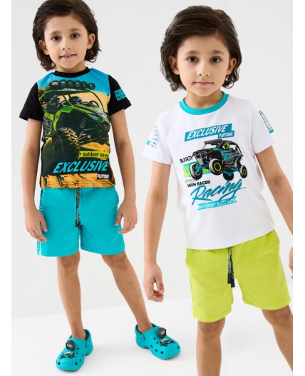 Шорты трикотажные для мальчиков, 2 шт в комплекте turquoise, light green
