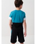 Комплект трикотажный для мальчиков: фуфайка (футболка), шорты white, black, turquoise