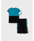 Комплект трикотажный для мальчиков: фуфайка (футболка), шорты white, black, turquoise
