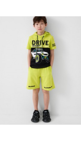 Комплект трикотажный для мальчиков: джемпер (футболка), шорты white, light green