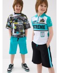 Шорты трикотажные для мальчиков, 2 шт в комплекте black, turquoise