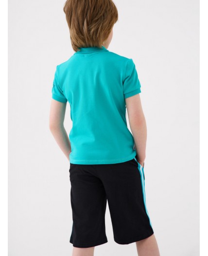 Шорты трикотажные для мальчиков, 2 шт в комплекте black, turquoise