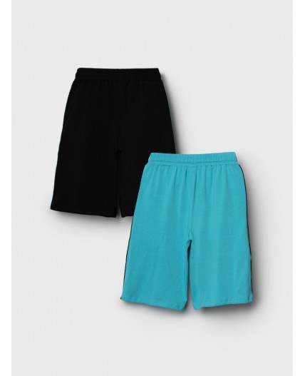 Шорты трикотажные для мальчиков, 2 шт в комплекте black, turquoise