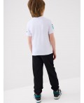 Комплект трикотажный для мальчиков: фуфайка (футболка), брюки white, black