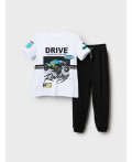 Комплект трикотажный для мальчиков: фуфайка (футболка), брюки white, black