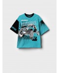 Фуфайка трикотажная для мальчиков (футболка) black, turquoise