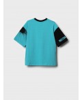 Фуфайка трикотажная для мальчиков (футболка) black, turquoise