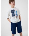 Комплект трикотажный для мальчиков: фуфайка (футболка), шорты white, dark blue