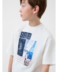 Комплект трикотажный для мальчиков: фуфайка (футболка), шорты white, dark blue