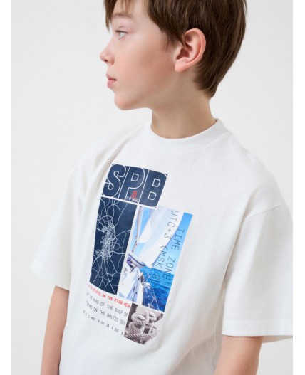 Комплект трикотажный для мальчиков: фуфайка (футболка), шорты white, dark blue