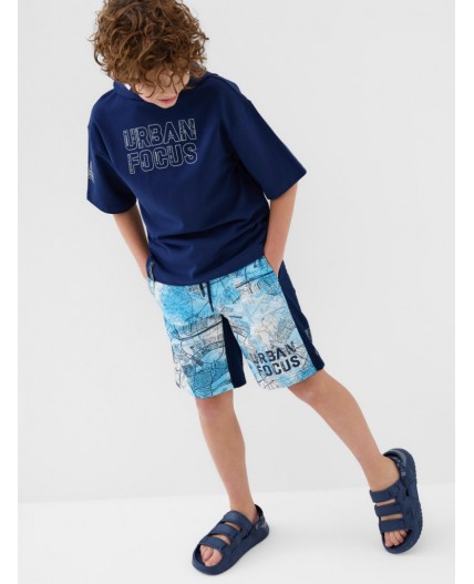 Шорты трикотажные для мальчиков dark blue, white, light blue
