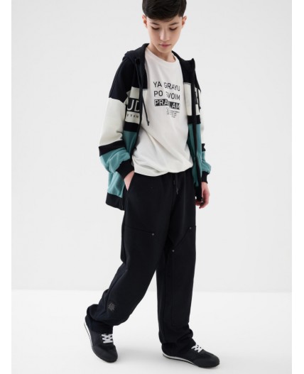 Брюки трикотажные для мальчиков black