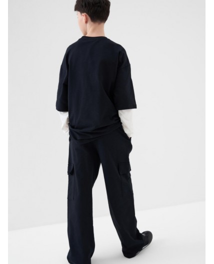 Брюки трикотажные для мальчиков black