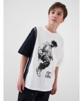 Фуфайка трикотажная для мальчиков (футболка) black, white