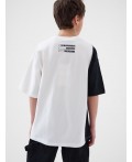 Фуфайка трикотажная для мальчиков (футболка) black, white