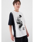 Фуфайка трикотажная для мальчиков (футболка) black, white