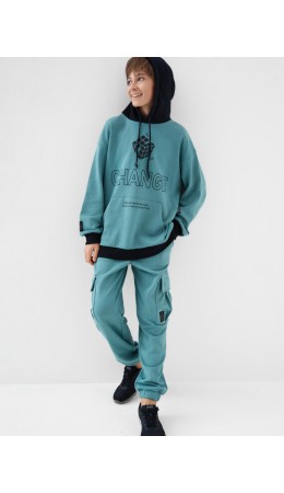 Толстовка трикотажная для мальчиков бирюзовый