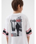 Комплект трикотажный для мальчиков: фуфайка (футболка), шорты pink, white