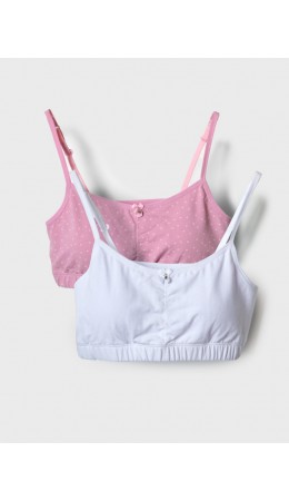 Топ трикотажный для девочек, 2 шт в комплекте white, pink, pale pink
