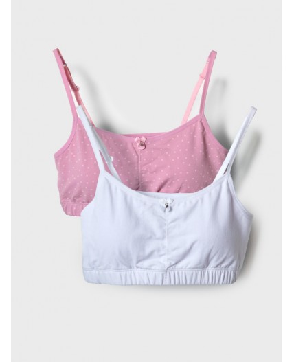 Топ трикотажный для девочек, 2 шт в комплекте white, pink, pale pink