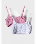 Топ трикотажный для девочек, 2 шт в комплекте white, pink, pale pink