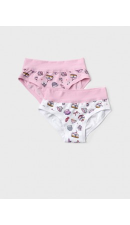 Трусы трикотажные для девочек, 2 шт в комплекте multicolor