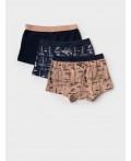Трусы трикотажные для мальчиков - боксеры, 3 шт в комплекте dark blue, white, beige