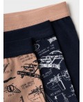 Трусы трикотажные для мальчиков - боксеры, 3 шт в комплекте dark blue, white, beige