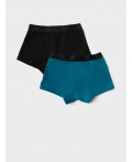Трусы трикотажные для мальчиков - боксеры, 2 шт в комплекте black, turquoise