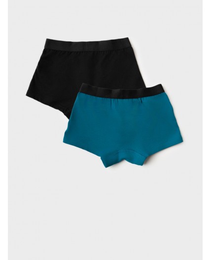Трусы трикотажные для мальчиков - боксеры, 2 шт в комплекте black, turquoise