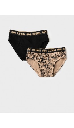 Трусы трикотажные для мальчиков - брифы, 2 шт в комплекте black, beige