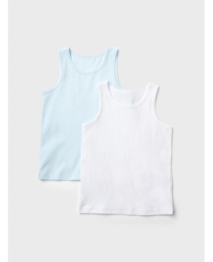 Майка трикотажная для мальчиков, 2 шт в комплекте white, light blue