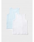 Майка трикотажная для мальчиков, 2 шт в комплекте white, light blue