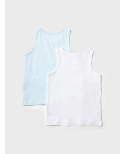 Майка трикотажная для мальчиков, 2 шт в комплекте white, light blue