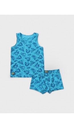 Комплект трикотажный для мальчиков: майка, трусы dark blue, light blue
